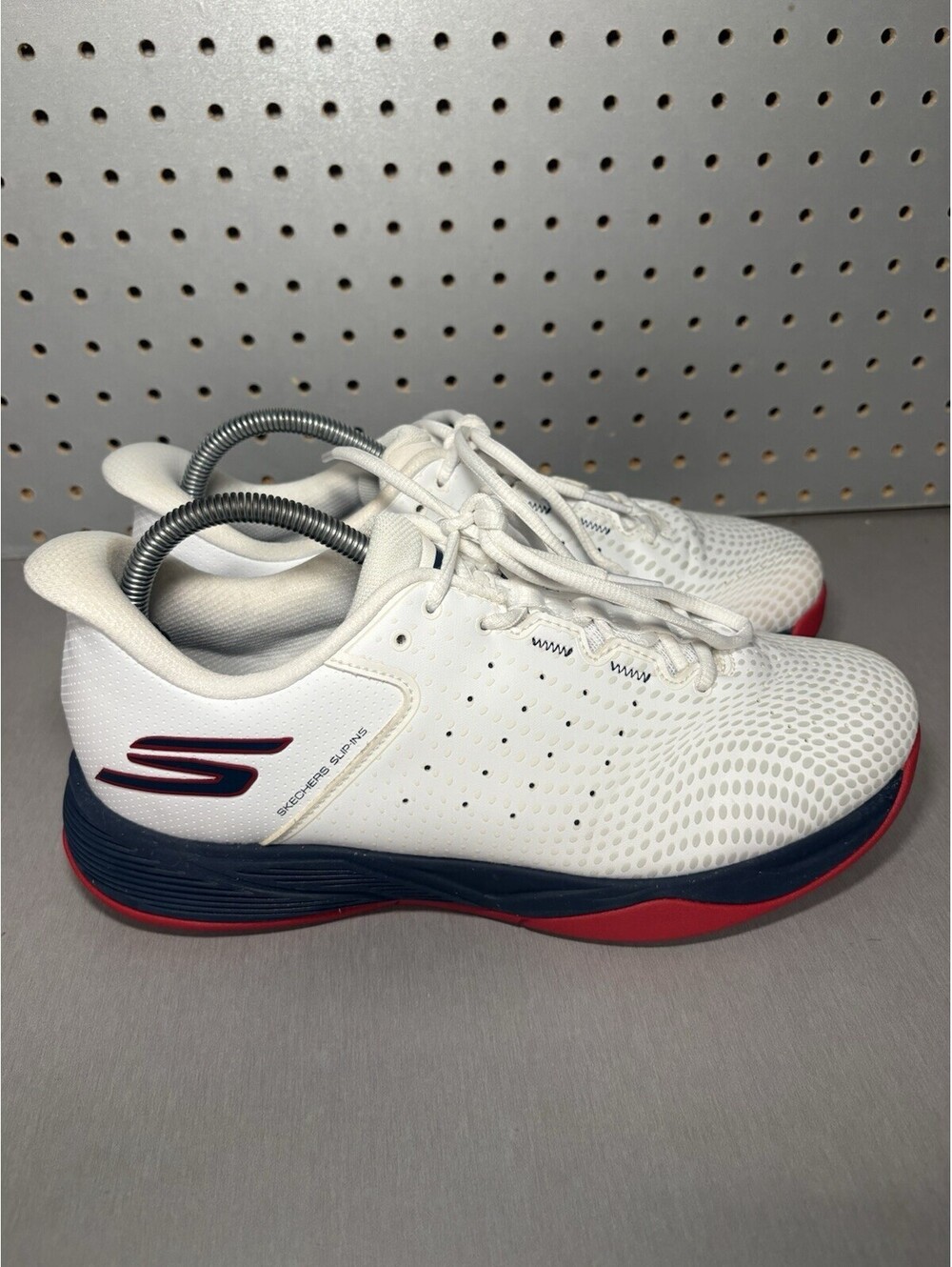 Skechers Viper Court Reload Slip-Ins Pickleball Shoes Mens Size 9 White Red Blue